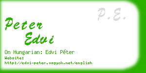 peter edvi business card
