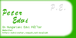 peter edvi business card